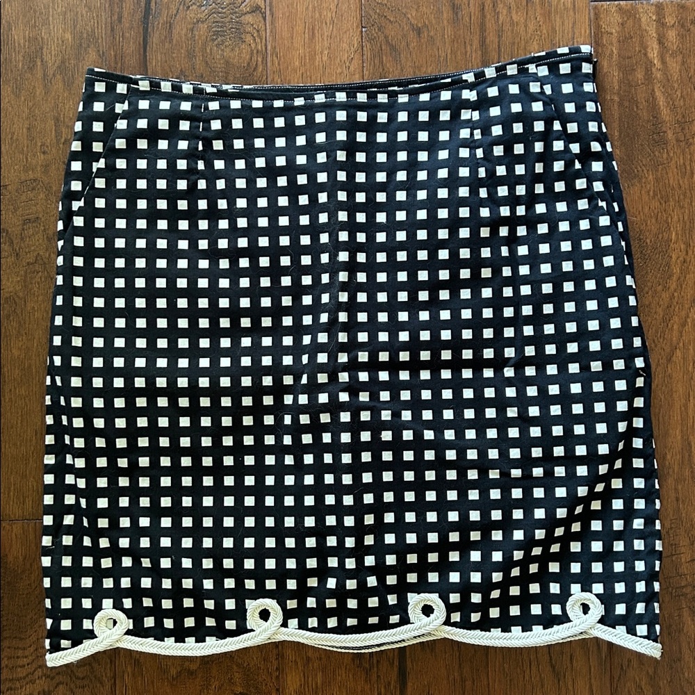 Golftini Golf Skort The Ace Stretch Cotton Scalloped Hem Black White Check 2L - Picture 4 of 15